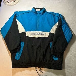 SOLD Vintage 90s Adidas light blue Windbreaker puffer jacket